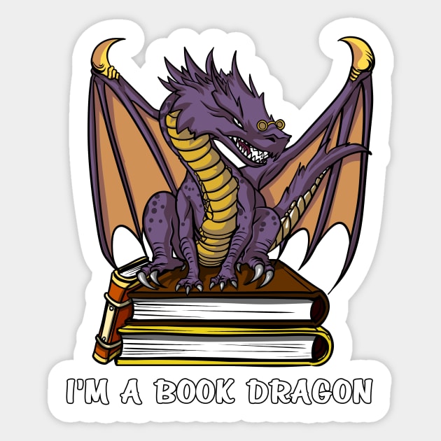 I Am A Book Dragon Sticker by underheaven